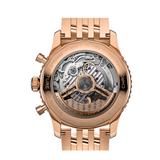 Breitling Navitimer B01 Chronograph 43 Black Dial Rose Gold Steel Strap Watch for Men - RB0138211B1R1
