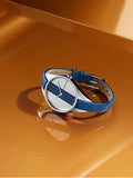 Calvin Klein Rebel Blue Silver Dial Blue Leather Strap Watch for Women - K8P231V6