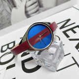 Calvin Klein Rebel Blue Maroon Dial Maroon Leather Strap Watch for Women - K8P231UN