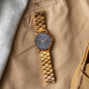 Marc Jacobs Baker Blue Dial Rose Gold Steel Strap Watch for Women - MBM3330