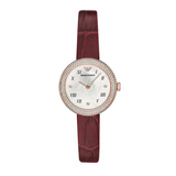 Emporio Armani Rosa Two Hand White Dial Red Leather Strap Watch For Women - AR11357