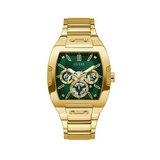 Guess Phoenix Multi Function Green Dial Gold Steel Strap Watch for Men - GW0456G3