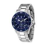 Maserati Competizione Chronograph Blue Dial Silver Steel Strap Watch For Men - R8873600002