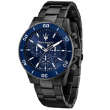 Maserati Competizione Chronograph Blue Dial Black Steel Strap Watch For Men - R8873600005