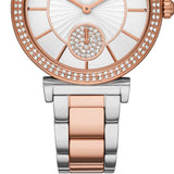 Michael Kors Abbey Three-Hand White Dial Two Tone Steel Strap Watch for Women - MK4616