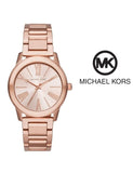 Michael Kors Hartman Rose Gold Dial Rose Gold Steel Strap Watch For Women - MK3491