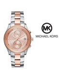 Michael Kors Blair Quartz Analog Rose Gold Dial Two Tone Steel Strap Watch For Women - MK6498