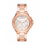 Michael Kors Camille Chronograph White Dial Rose Gold Steel Strap Watch For Women - MK7271