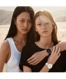 Calvin Klein Full Moon Black Dial Black Leather Strap Watch for Women - K8Y236C1