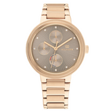 Tommy Hilfiger Joy Chronograph Gold Dial Gold Steel Strap Watch For Women - 1782533