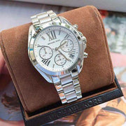 Michael Kors Bradshaw Chronograph Silver Dial Silver Steel Strap Watch for Men - MK5535