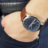 Armani Exchange Hampton Chronograph Blue Dial Brown Leather Strap Watch For Men - AX2133