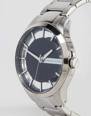 Armani Exchange Hampton Chronograph Black Dial Silver Steel Strap Watch For Men - AX2179