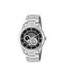 Bulova BVA Dual Aperture Black Dial Silver Steel Strap Watch for Men - 96A119