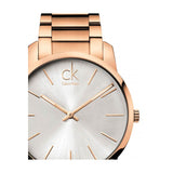 Calvin Klein City White Dial Rose Gold Steel Strap Watch for Men - K2G21646