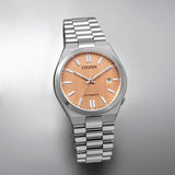 Citizen Tsuyosa Salmon Orange Dial Silver Steel Strap Watch For Men - NJ0159-86Z