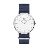 Daniel Wellington Classic Bayswater White Dial Blue NATO Strap Watch For Men - DW00100276