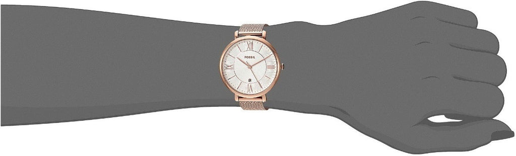 Fossil Jacqueline Mother of Pearl White Dial Gold Mesh Strap Watch for Women - ES4352