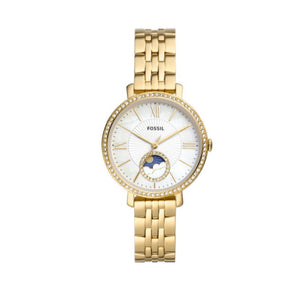 Fossil Jacqueline Moonphase Mother of Pearl Dial Gold Steel Strap Watch for Women - ES5167