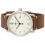 Fossil The Commuter White Dial Brown Leather Strap Watch for Men - FS5275