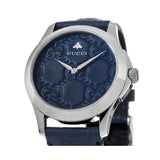 Gucci G Timeless Quartz Blue Dial Blue Leather Strap Watch For Men - YA1264032