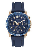 Guess Commander Blue Dial Blue Rubber Strap Watch for Men - GW0211G4