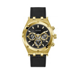 Guess Continental Black Dial Black Rubber Strap Watch for Men - GW0262G2