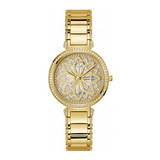 Guess Lily Quartz Gold Dial Gold Steel Strap Watch For Women - GW0528L2