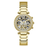 Guess Solstice Diamonds Gold Dial Gold Steel Strap Watch for Women - GW0403L2