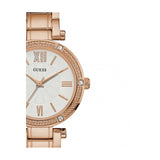 Guess Park Ave White Dial Rose Gold Steel Strap Watch for Women - W0767L3