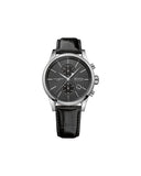 Hugo Boss Jet Black Dial Black Leather Strap Watch for Men - 1513279