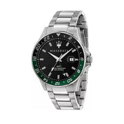 Maserati SFIDA Chronograph Black Dial Silver Steel Strap Watch For Men - R8853140005