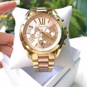Michael Kors Bradshaw Gold Dial Two Tone Steel Strap Watch for Women - MK6359