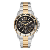 Michael Kors Everest Chronograph Black Dial Two Tone Steel Strap Watch For Women - MK7209