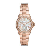 Michael Kors Camille Quartz Mother of Pearl White Dial Rose Gold Steel Strap Watch For Women - MK7364