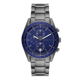 Michael Kors Accelerator Chronograph Blue Dial Grey Steel Strap Watch For Men - MK9111