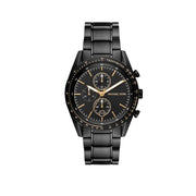 Michael Kors Warren Chronograph Black Dial Black Steel Strap Watch For Men - MK9113