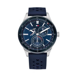 Tommy Hilfiger Austin Quartz Blue Dial Blue Rubber Strap Watch for Men - 1791635