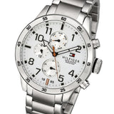 Tommy Hilfiger Trent Multi Function White Dial Silver Steel Strap Watch for Men - 1791140