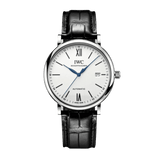 IWC Portofino Automatic '150 Years' Edition Automatic White Dial Black Leather Strap Watch for Men - IW356519