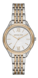 Michael Kors Mindy Three Hand White Dial Two Tone Steel Strap Watch For Women - MK7084