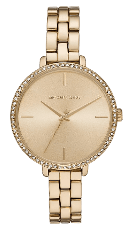 Michael Kors Charley Three-Hand Quartz Gold Dial Gold Steel Strap Watch for Women - MK4399