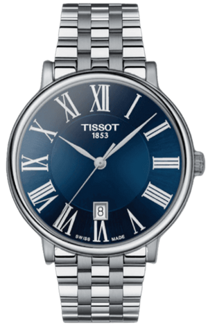 Tissot Carson Premium Blue Dial Silver Steel Strap Watch for Men - T122.410.11.043.00