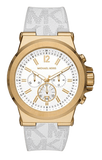 Michael Kors Dylan Chronograph White Dial White Rubber Strap Watch For Men - MK8937