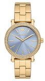 Michael Kors Quartz Blue Dial Gold Steel Strap Watch for Men - MKO1048