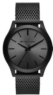 Michael Kors Runway Three-Hand Black Dial Black Mesh Strap Watch for Men - MK1085