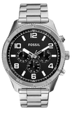 Fossil Brox Multifunction Black Dial Silver Steel Strap Watch for Women - BQ2797