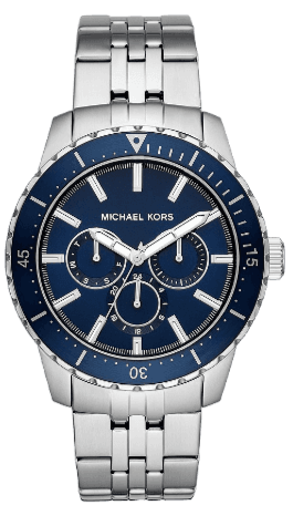 Michael Kors Cunningham Multifunction Blue Dial Silver Steel Strap