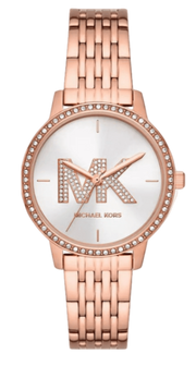 Michael Kors Melissa Quartz Silver Dial Rose Gold Steel Strap Watch for Women - MK1052