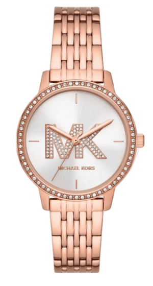 Michael Kors Melissa Quartz Silver Dial Rose Gold Steel Strap Watch for Women - MK1052